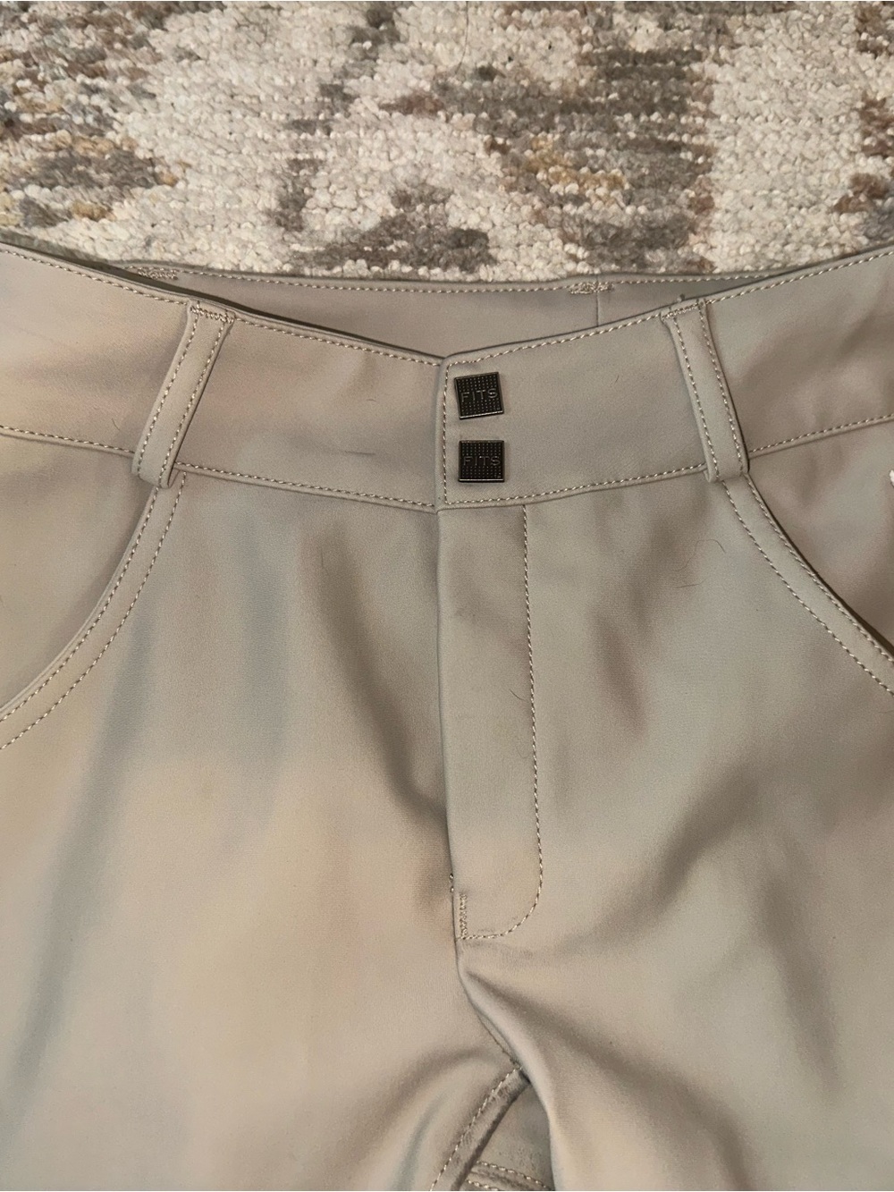 FITS Riding Women's Flat Front Performance Pants in Light Taupe